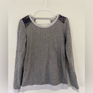 Hem & thread | boho sweater | neutral | open back | size medium